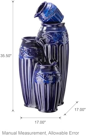 Glitzhome 355 H Freestanding Fountain with LED Lights and Pump