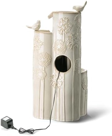 Glitzhome 3175 H Outdoor Water Fountain with LED Lights and Pump