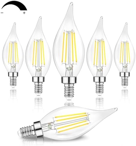 TOBUSA Dimmable E12 LED Bulbs 6W 600lm 5000K Daylight White 6-Pack