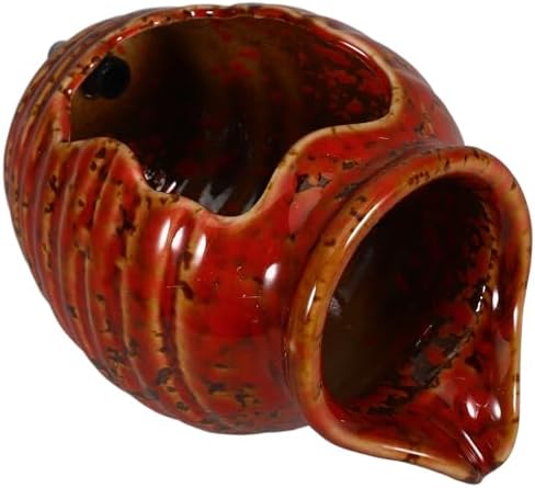 Red Ceramic Fountain Planter for Garden Outdoor Decoration