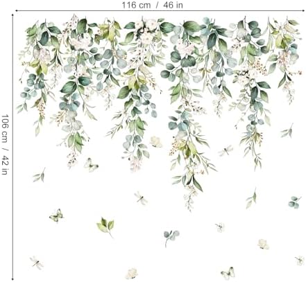 Wondever Hanging Vines Wall Decals for Bedroom Living Room