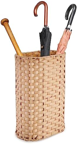 PEMAR Wicker Umbrella Stand Holder Basket Decorative Natural
