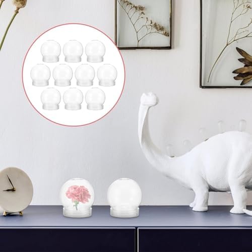 10Pcs Clear Plastic Snow Globe DIY Kit 3 Inch Snow Globes