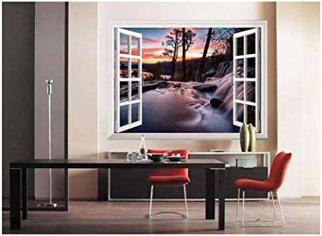Wall26 Removable Wall Sticker - Water Falling into Lake Tahoe