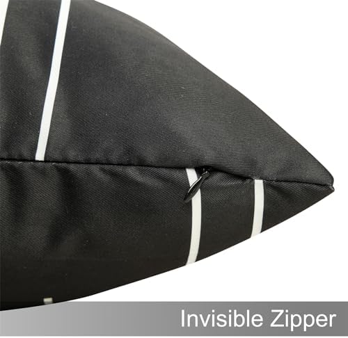 Adabana Waterproof Pillow Covers Set of 4 20x20 Inch Black and White