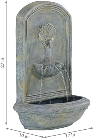 Sunnydaze Seaside 27 Inch Outdoor Wall Fountain