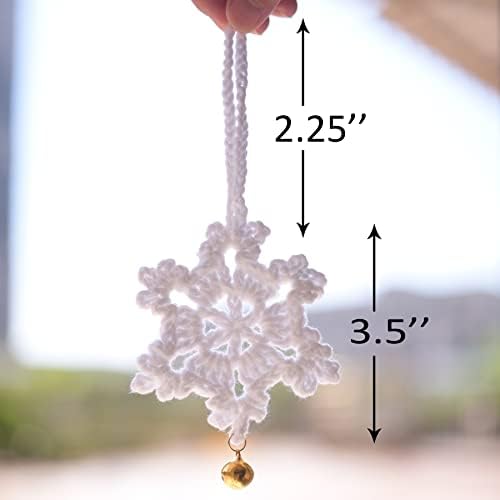 Crocheted Snowflake Ornaments 4pcs Christmas Tree Decorations