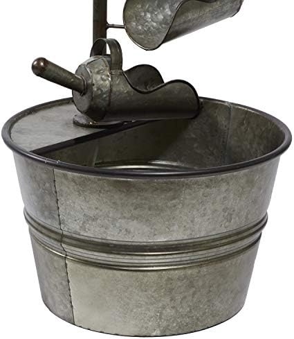 Deco 79 Rustic Metal Round Fountain with Cans