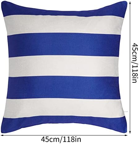 4 Pack Waterproof Pillow Covers Striped Blue White 18x18 Inch