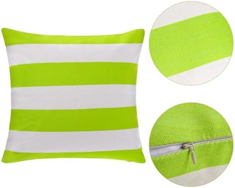 4 Pack Green White Waterproof Pillow Covers for Outdoor Use