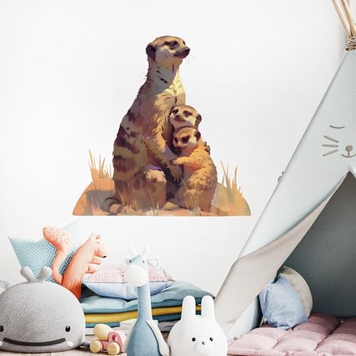Meerkat Family Wall Decals Removable Animal Vinyl Stickers