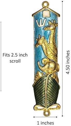 Matashi Hand Painted Mezuzah with Gold and Crystals