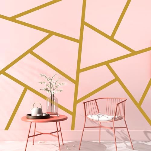 Easma Gold Stripe Wall Decals Metallic Line Wall Decor