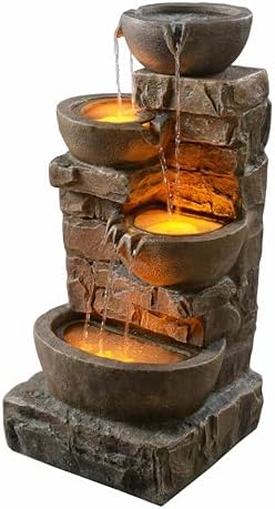 Teamson Home 3327 Inch Freestanding Water Fountain with LED Lights