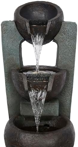 Alpine TZL400 34 Inch 3 Tier Fountain with LED Lights