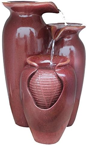 Teamson Home 3 Tiered Waterfall Fountain with Pump for Outdoor Use
