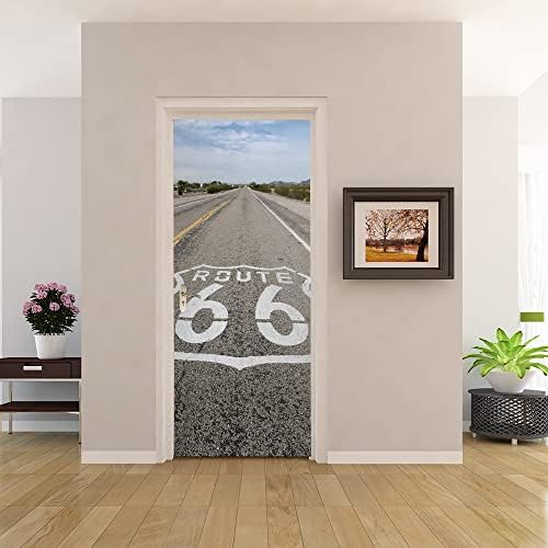 Route 66 Door Sticker Vinyl Wall Mural Peel and Stick