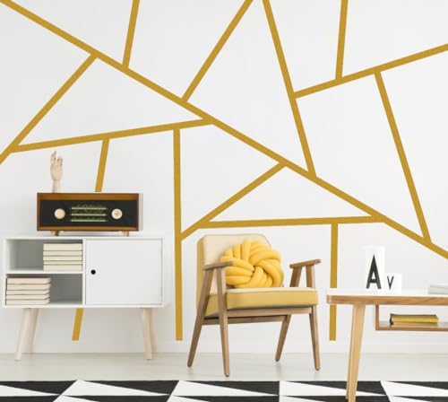 Easma Gold Stripe Wall Decals Metallic Line Wall Decor