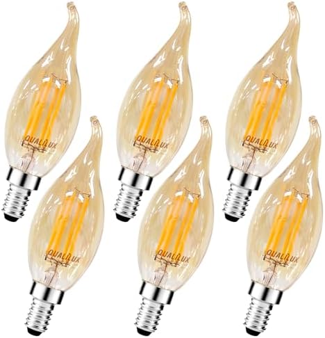 Qualilux Dusk to Dawn Candelabra LED Bulbs 6-Pack CA11 E12