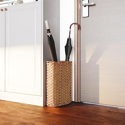 PEMAR Wicker Umbrella Stand Holder Basket Decorative Natural
