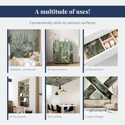 Artgeist Wall Mural Window Forest 135x101 Inch Peel and Stick Wallpaper