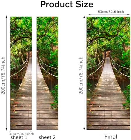 ChezMax 3D Door Murals Peel and Stick Decals