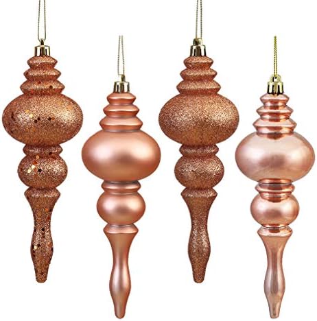 Vickerman 7 Inch 4-Finish Finial Ornament 8 Pack 1
