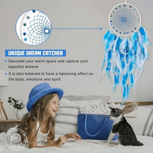 Blue Dream Catchers Handmade with Crystal Beads