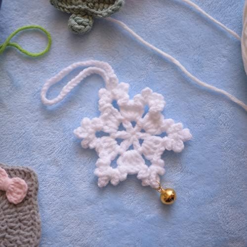 Crocheted Snowflake Ornaments 4pcs Christmas Tree Decorations