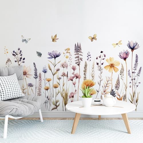 Flowers Wall Decals for Bedroom and Living Room Decor