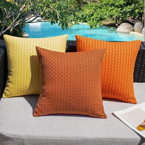 Kevin Textile Fall Waterproof Throw Pillow Covers Pack of 2 Burnt Orange