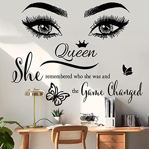 Inspirational Wall Sticker with Motivational Quotes and Beautiful Eyes Design