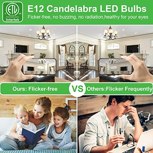 10 Pack Dimmable E12 LED Candelabra Bulbs 4W 4000K Natural Daylight