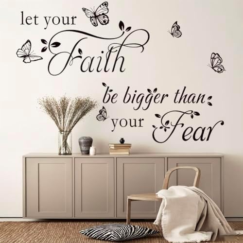 Inspirational Faith Bigger Than Fear Wall Decal Sticker