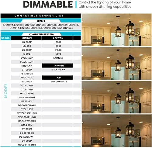 LUXRITE Candelabra LED Bulbs 6 Pack E12 Base 7W 3000K Soft White