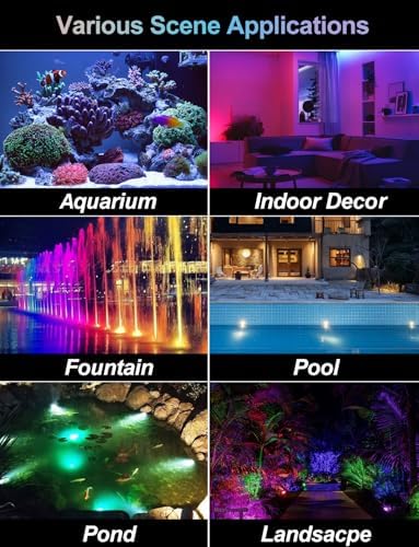 CREPOW RGB Pond Lights Set of 10 with Bluetooth Control