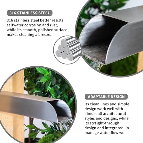 PONDO 4x3 Outdoor Water Fountain Spout - Brushed Stainless Steel