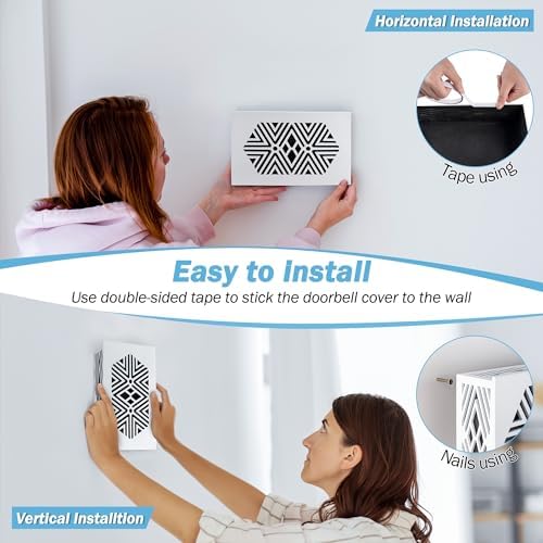 Saillong Wood Doorbell Chime Cover Box - White Universal Decorative