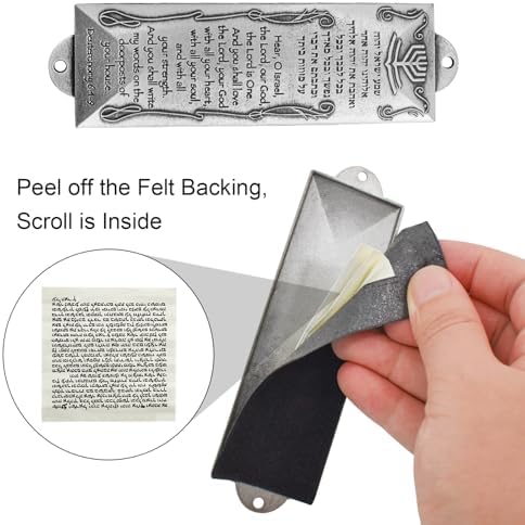 MrMrKura Silver Alloy Mezuzah with Scroll for Door
