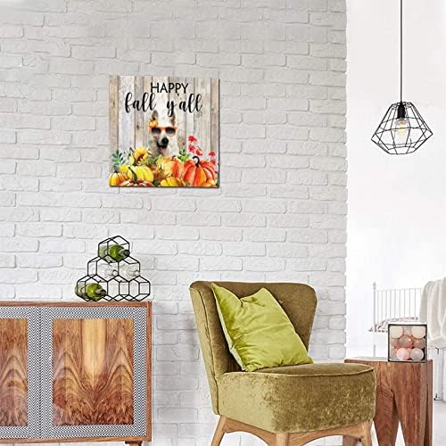 Thanksgiving Hello Fall Decor Wooden Plaque 12x12in