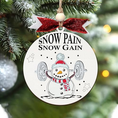 Snow Pain Snow Gain Gym Christmas Ornaments 2024