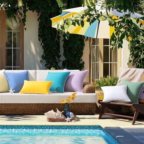 Phantoscope Waterproof Throw Pillow Covers 18x18 Inches Pack of 2