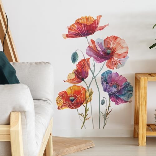 TUOKING Pasted Flowers Wall Decals Peel and Stick Murals