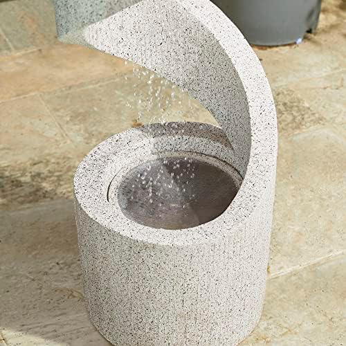 Glitzhome Tiered Outdoor Water Fountain with LED Light