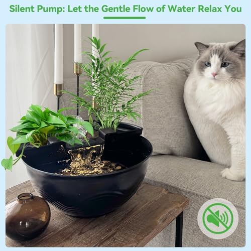 POPOSOAP Mini Water Garden Pond Kit with Waterfall and LED Lighting