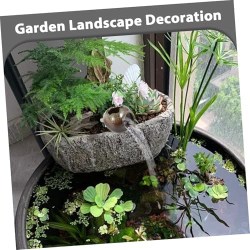 BESPORTBLE Unique Textured Ceramic Jar Solar Fountain Decor