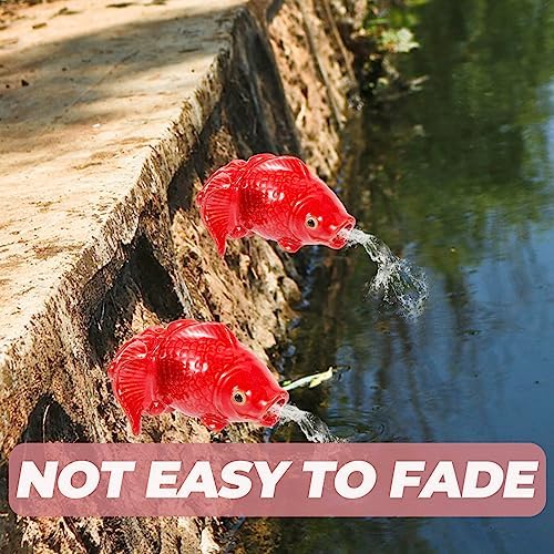 Yardwe Carp Fish Fountain Spitter Decorative Pond Statue