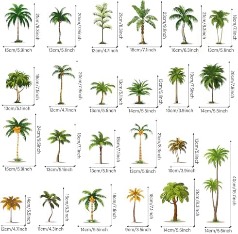 MEFOSS Tropical Palm Tree Wall Stickers for Kids Room