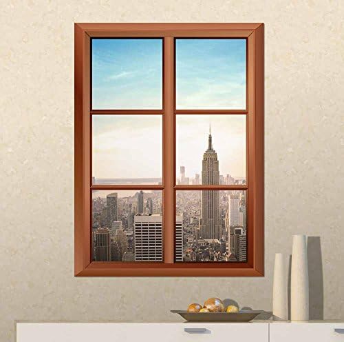 Wall26 Modern City Evening Birds-Eye View Wall Sticker