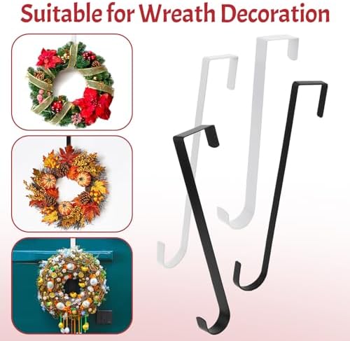 Narrow Black Wreath Hanger 12 Inch Door Hook